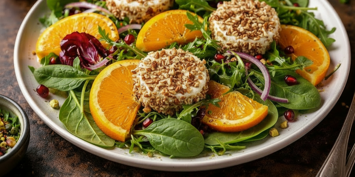 Spinach Orange Goat Cheese Salad